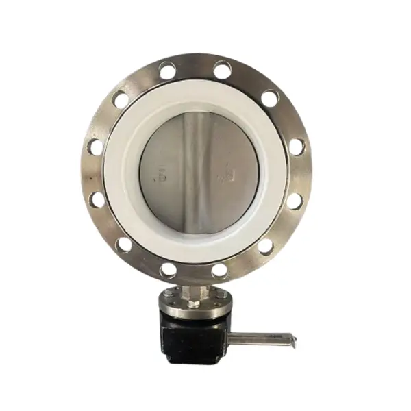 Acid alkali Special dade a ɛnyɛ den flange butterfly valve .